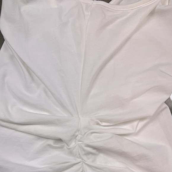 NWOT Theory white Andreani encance ruched sides tank top. - Picture 4 of 6